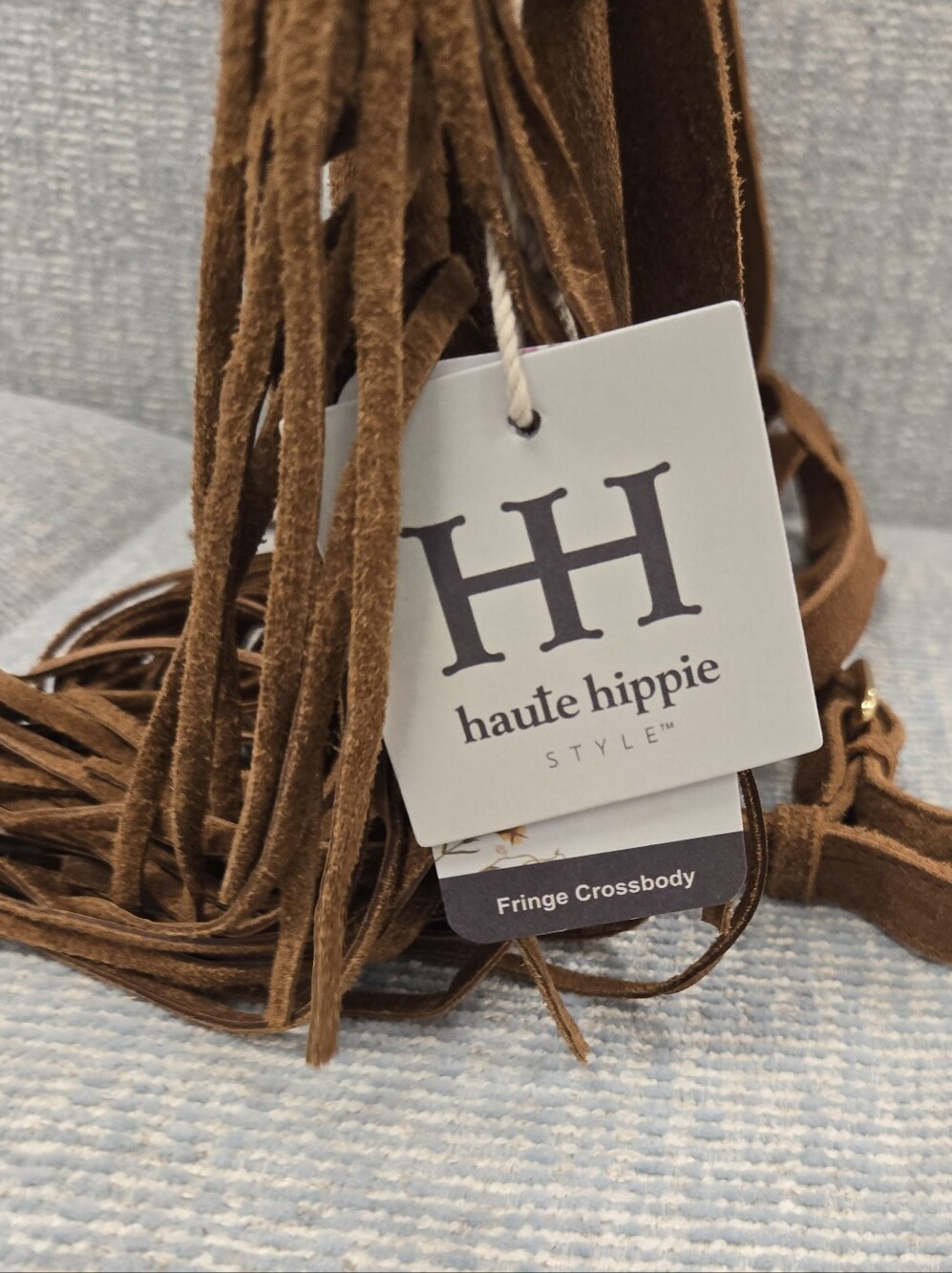 NEW Haute Hippie Brown Suede Fringe Handbag - Picture 5 of 6